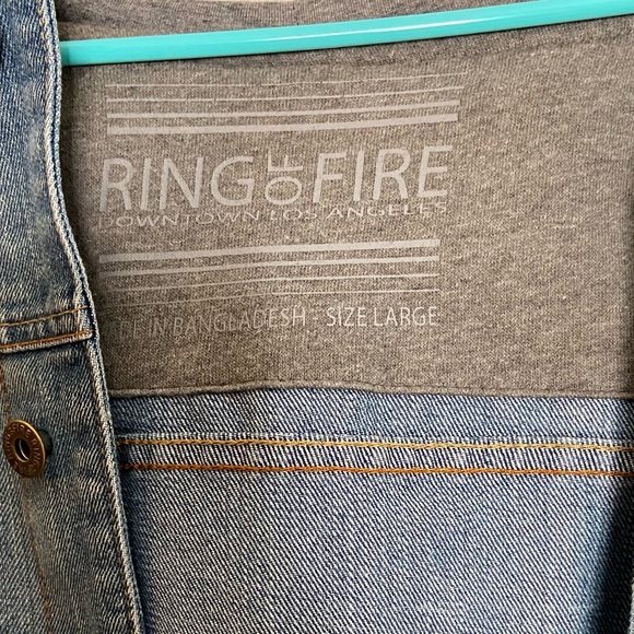 Ring of Fire Denim Hybrid Hoodie Jacket - Picture 3 of 4